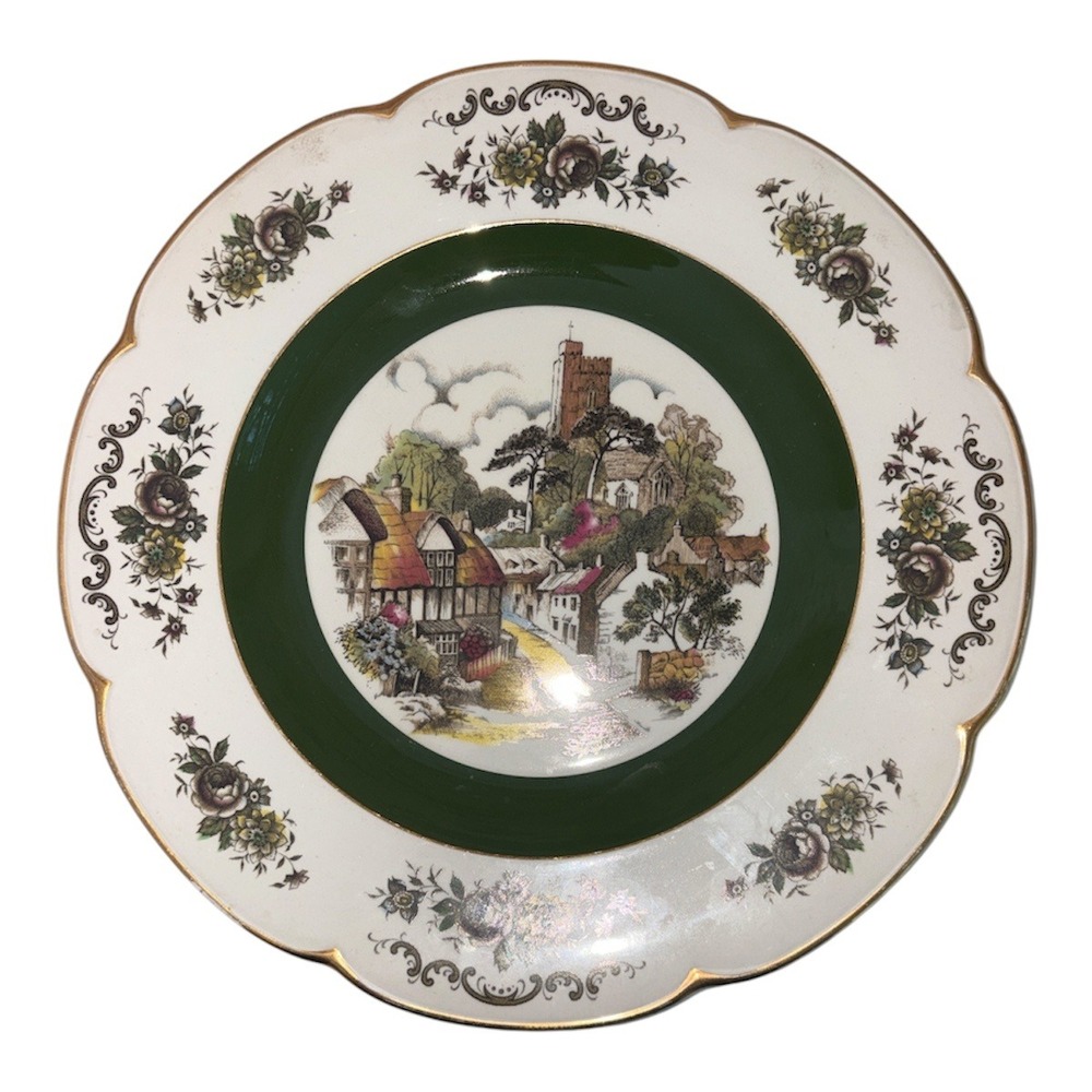 Wood and Sons Ascot Service Plate Alpine White Ironstone English Village Green